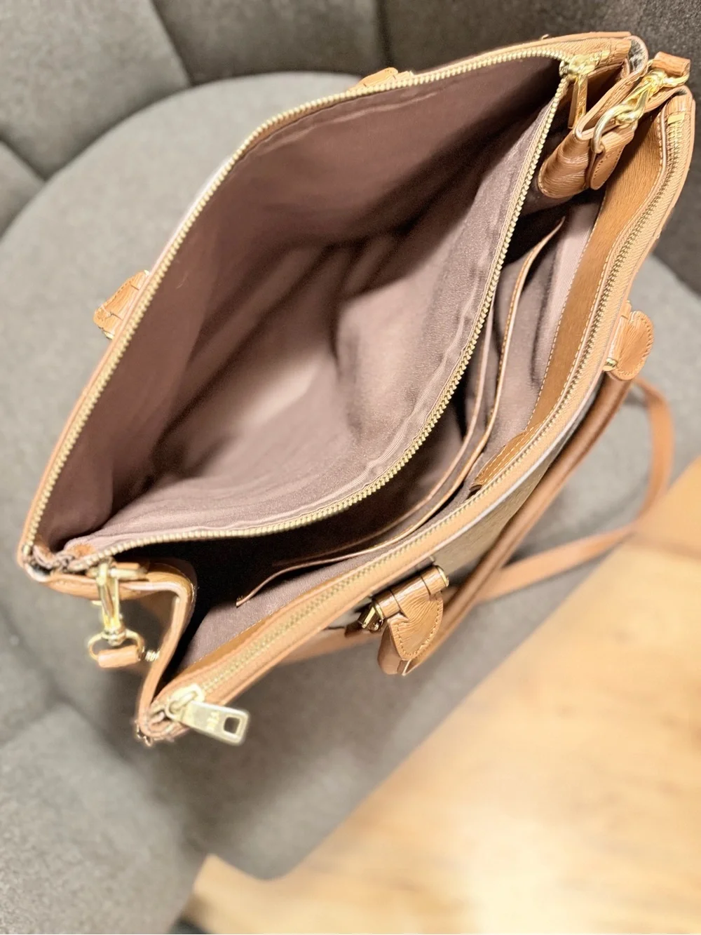 Ralph Lauren Newbury Black and Brown Two-Tone Leather Satchel